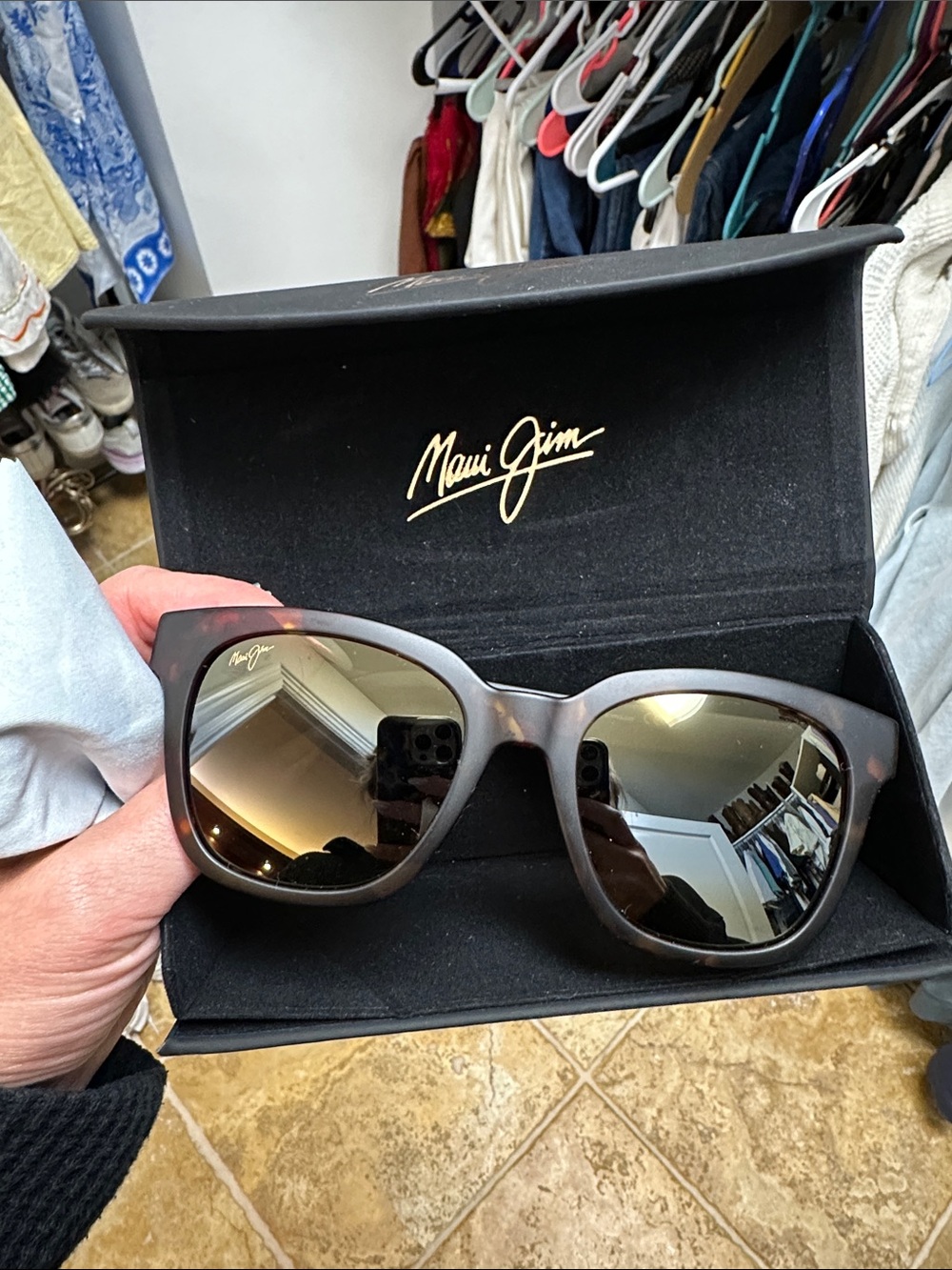 Maui Jim Cat-Eye Sunglasses in Tortoise Frame with Brown Lenses